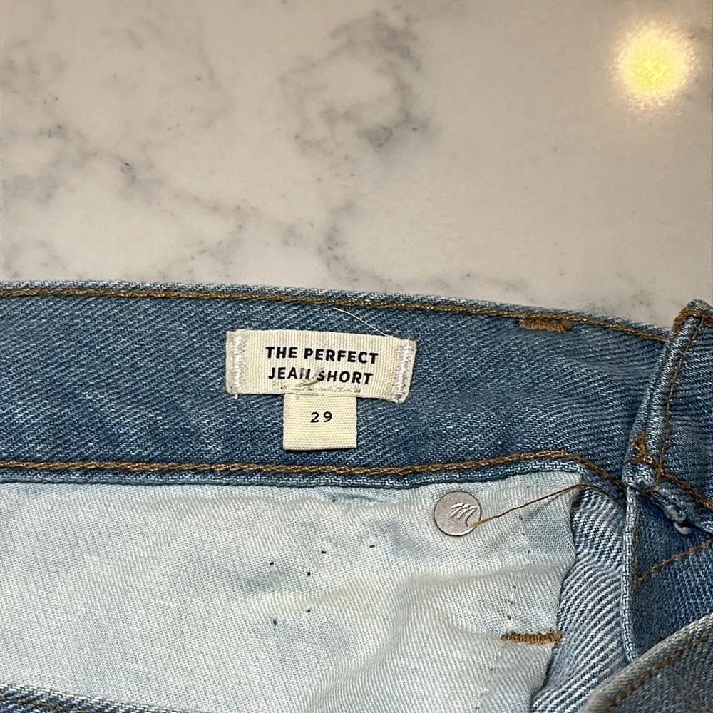 NEW Madewell The Perfect Jean Short Raw Hem Size 29